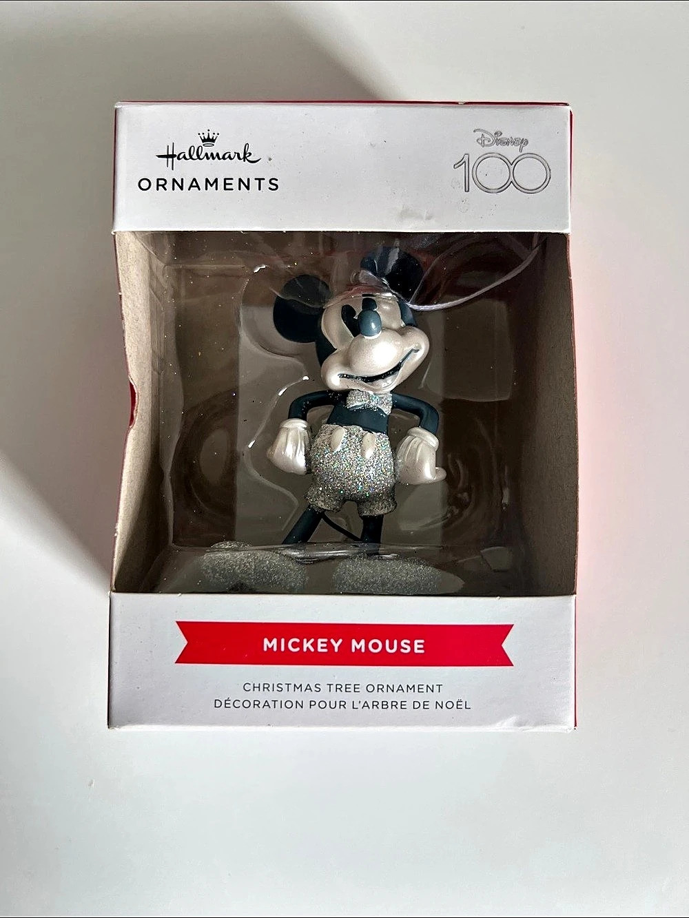 Hallmark Disney 100 Mickey Mouse Platinum Celebration Christmas Tree Ornament